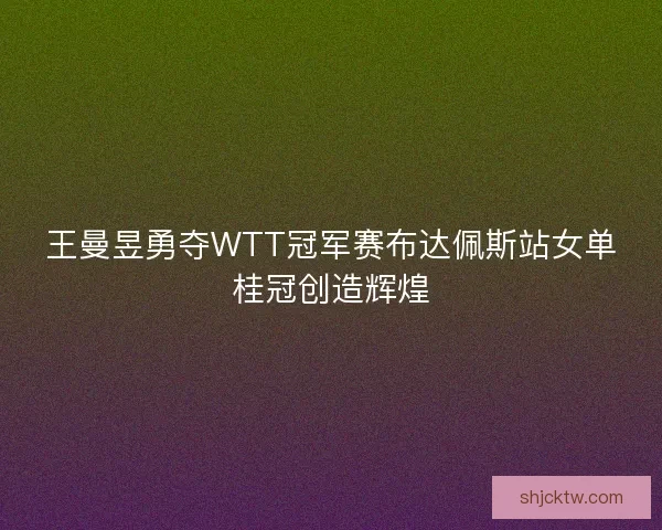 王曼昱勇夺WTT冠军赛布达佩斯站女单桂冠创造辉煌
